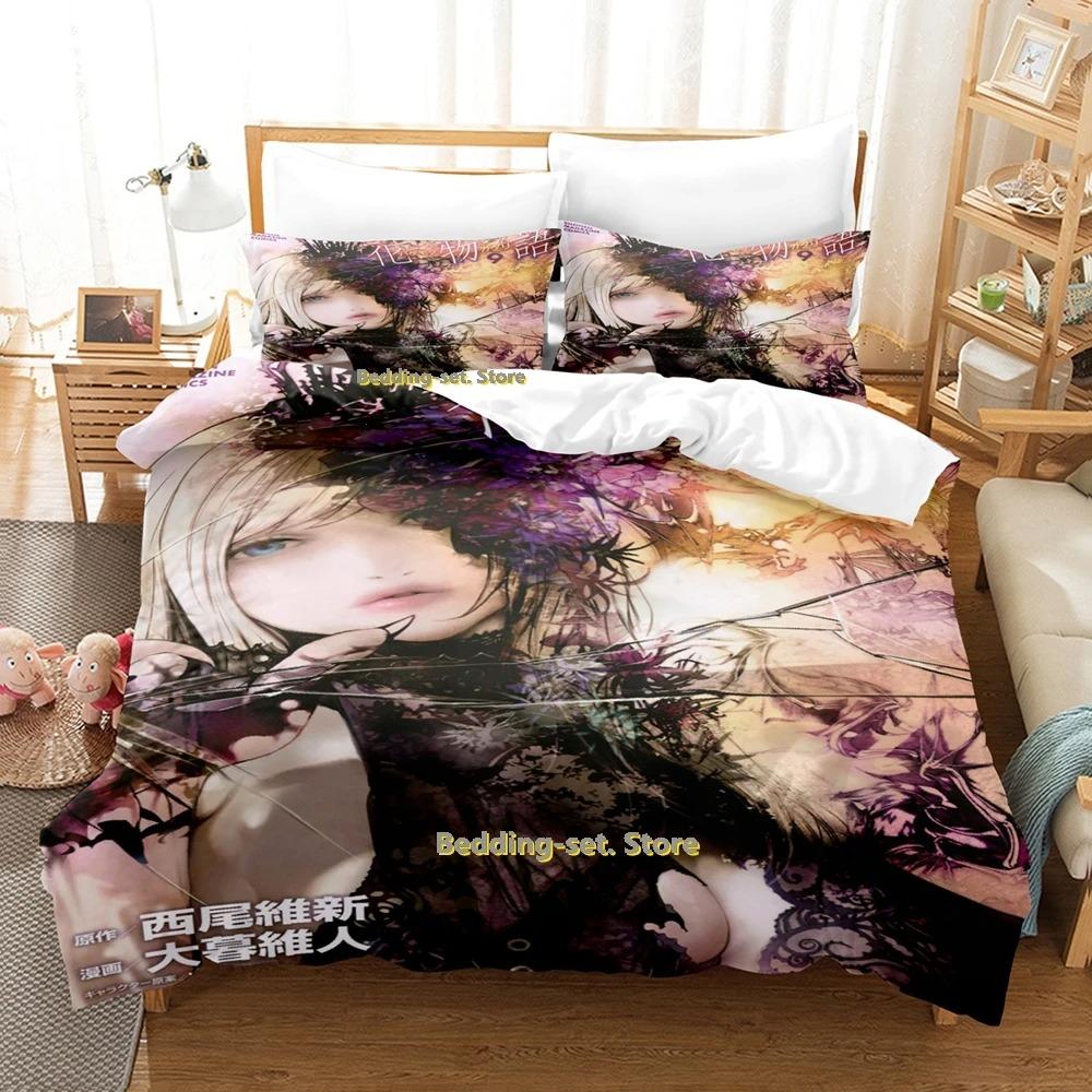 

Комплект постельного белья Bakemonogatari Single Twin Full Queen King Size Bed Set Adult Kid Bedroom Duvetcover Sets Anime Bed Sheet Set 70x133cm 2pcs
