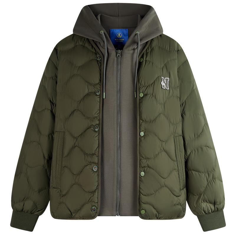 NVG·YOUNG Unisex Lightweight Duck Down Hooded Puffer Jacket L