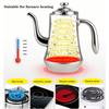 Food Grade Stainless Steel Tea Kettle, Large Capacity Long Mouth with Tea Strainer, Restaurant Teapot, Heatable Kettle, 1.5L