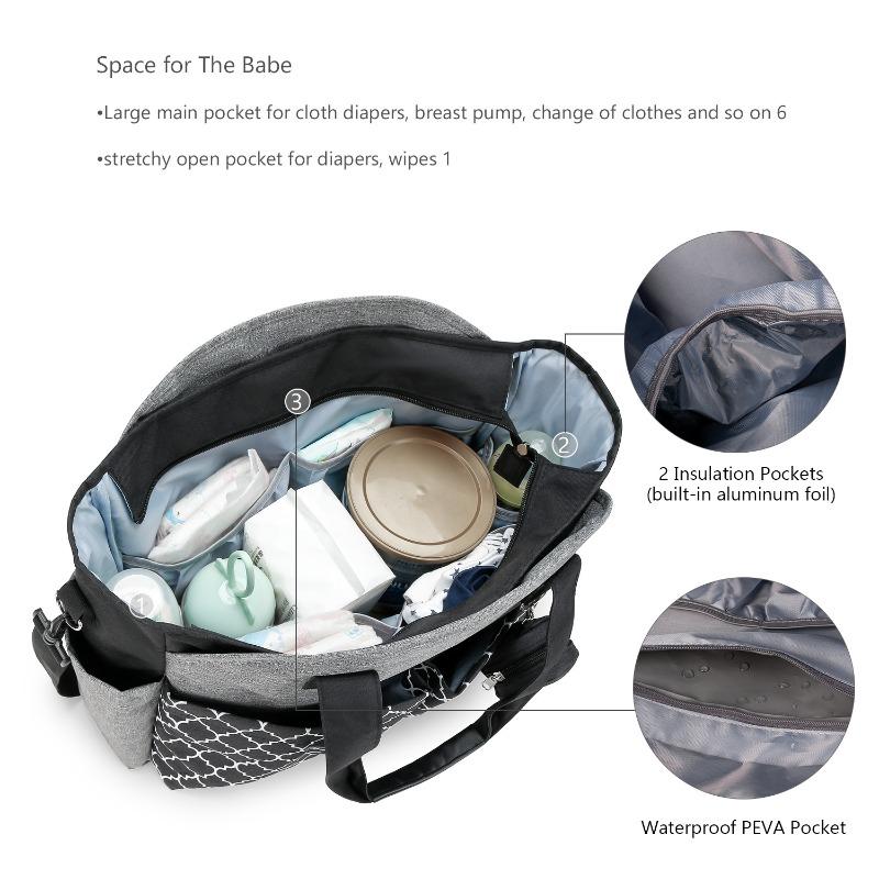 New Handbag/Shoulder Diaper Bag with Pacifier Pouch for Maternity and Baby Travel & Outdoor Use