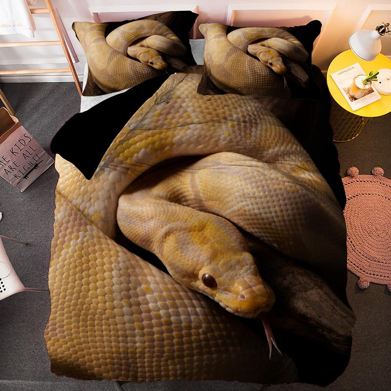 Original Snake Pattern Duvet Cover Set King Size Snake Bedding Set With Pillowcase Quilt Cover 2/3PCS Bedclothes Comforter Cover