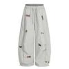 Ricamo Cucciolo Pantaloni della Tuta Baggy a Barile Casual Elastico Coulisse Unisex Gamba Larga Pantaloni