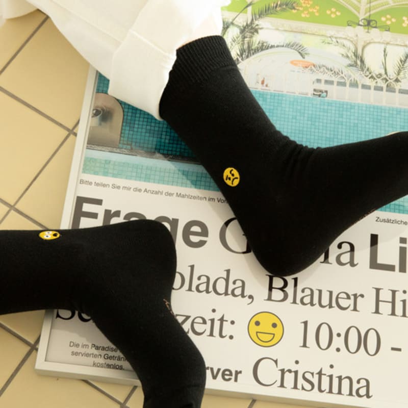 

Носки с вышивкой SNOOZY Ugly Smile (черный) FREE