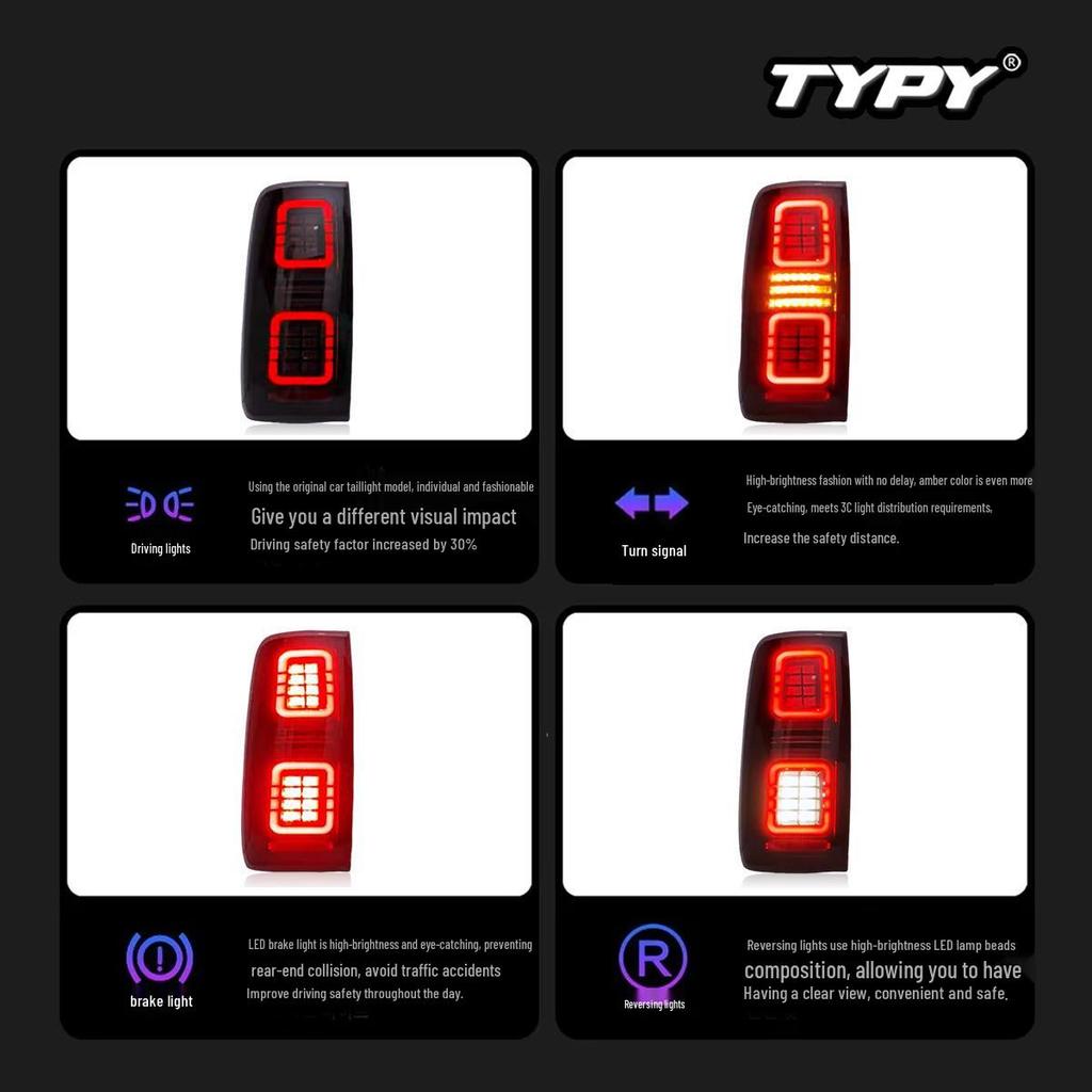 LED Taillight Assembly with Flowing Turn Signals for 89-98 Toyota Land Cruiser LC80