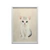Plakat Kotek Na Beżowym Tle Plakat Kotek Na Beżowym Tle, 30X40 Cm, Rama Drewniana Jasny Dąb, Papier Matowy 230 Gsm