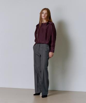 GANISONG Minimal Low-Rise Slacks_Gray