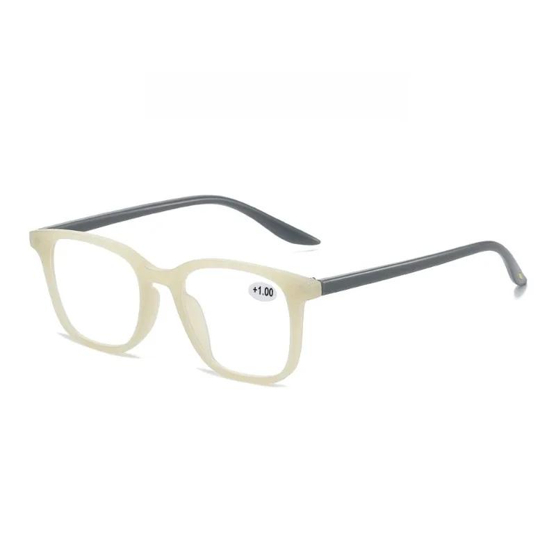 Modische quadratische ultraleichte bequeme HD-Lesebrille für Damen und Herren Blaulichtfilter Retro-Brille 0 bis +4,0