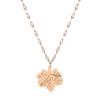 Unique Rose Gold Titanium Steel Leaf Pendant Necklace For Elegant Fashion Statement