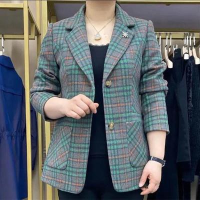 Neue Überlegene Qualität Frühling Herbst Mantel Tops Mittleren Alters Ältere frauen Jacke Mode Gitter Anzug Jacke Weibliche Oberbekleidung