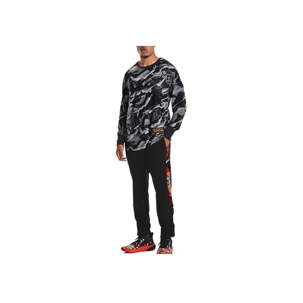 Under Armour Plant Print Training Sports Leisure T-Shirt Men Tops Black 1356874-001