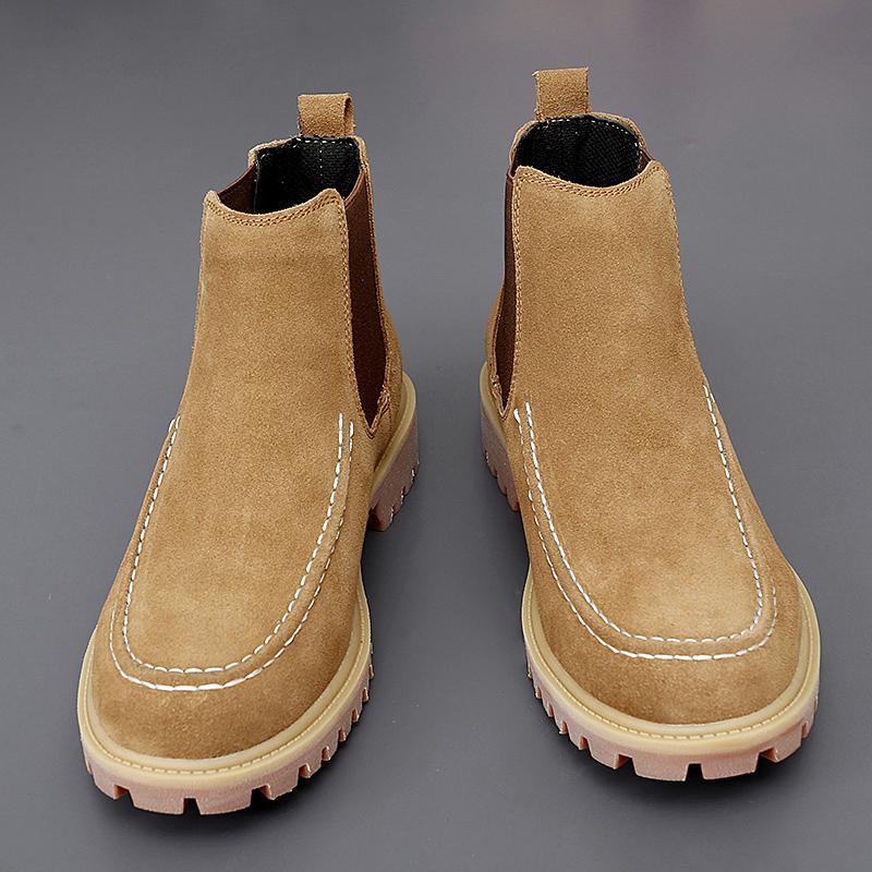 Brand Italian de Modă Bocanci de Lucru în Aer Liber pentru Bărbați Talpă Groasă Rezistenți Pantofi de Iarnă din Bumbac Bocanci de Ankle din Piele Velur de Înaltă Calitate pentru Bărbați