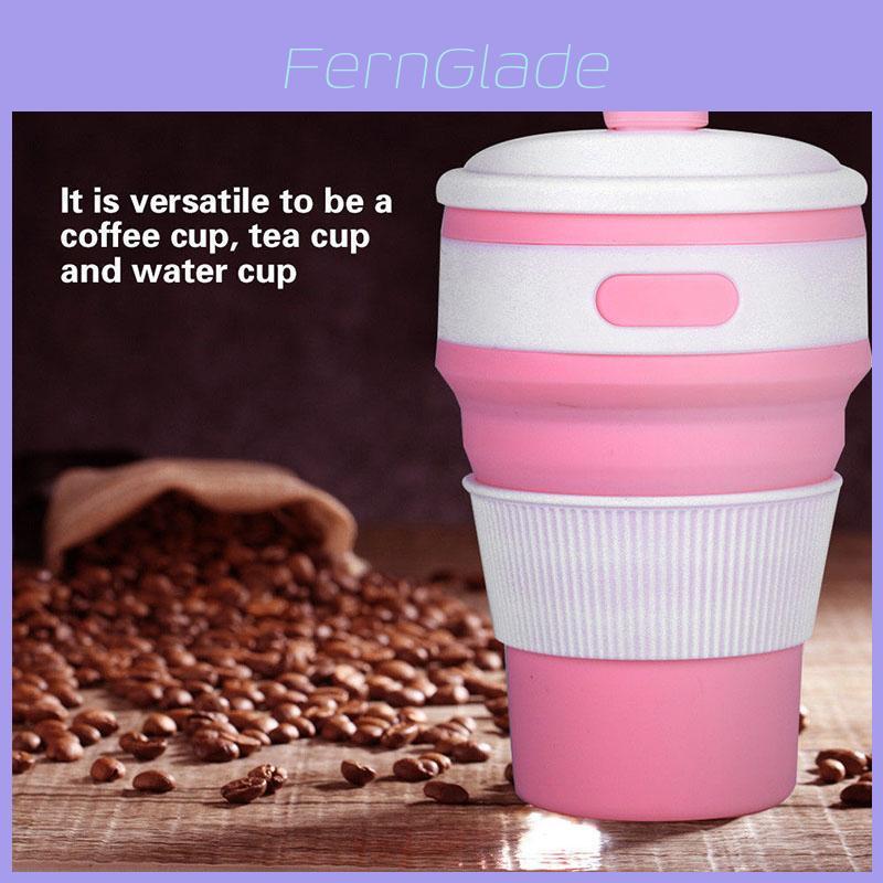 Durable 350ml Portable Mini Silicone Collapsible Coffee Cup For Outdoor Adventures