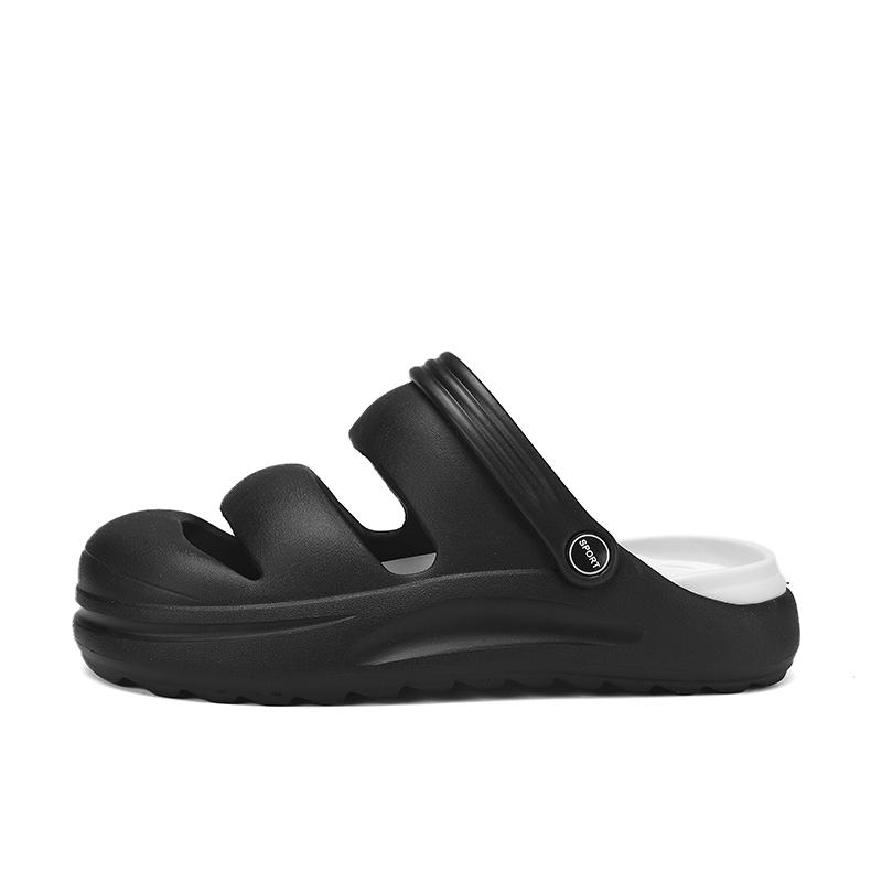 

Модные модные универсальные парные пляжные туфли модные индивидуальные тапочки для мужчин и женщин мягкие мужские сандалии два способа ношения 44-45 чёрный