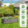 Horticulture Garden Bed Divisible Resin Planter Box for Backyard Patio Balcony with 4 Legs Gray 43.31 X 17.72 X 12.6