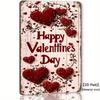 Vintage Red Heart Metal Sign 8x12, Rustic Iron Wall Art Decor for Home Kitchen Bedroom, Romantic Valentine's Day Gift