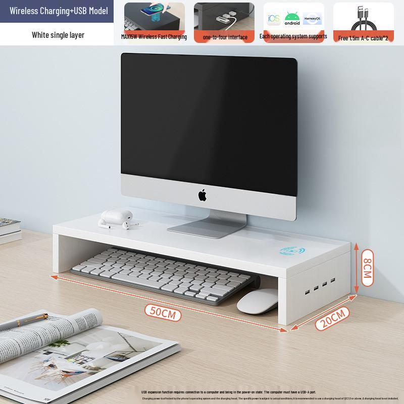 Desktop Monitor Stand and Laptop Riser with Office Storage