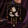 Unique Halloween Gifts for Friends Stained Glass Style Wind Chime, Acrylic Suncatcher Hanging Ornament with Ghost Black Cat Artistic Window