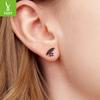 Halloween Dark Wind Crow Stud Earrings Cross-Border Popular S925 Sterling Silver Plated Black Gold Stud Earrings