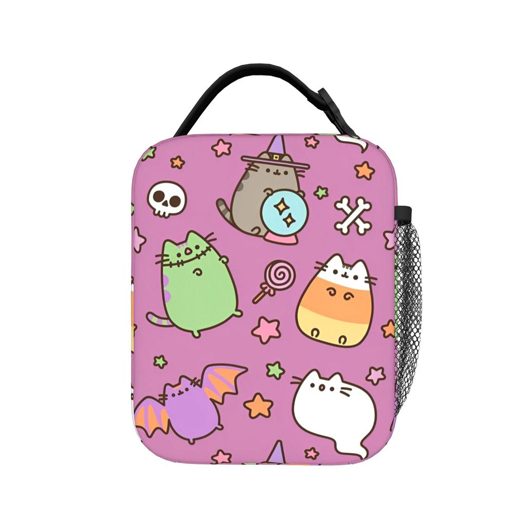 Boble Tea Insulated Lunch Bags Thermal Bag Reusable,Lunch Container P-Pusheencats High Capacity Lunch Box Tote Food Handbags