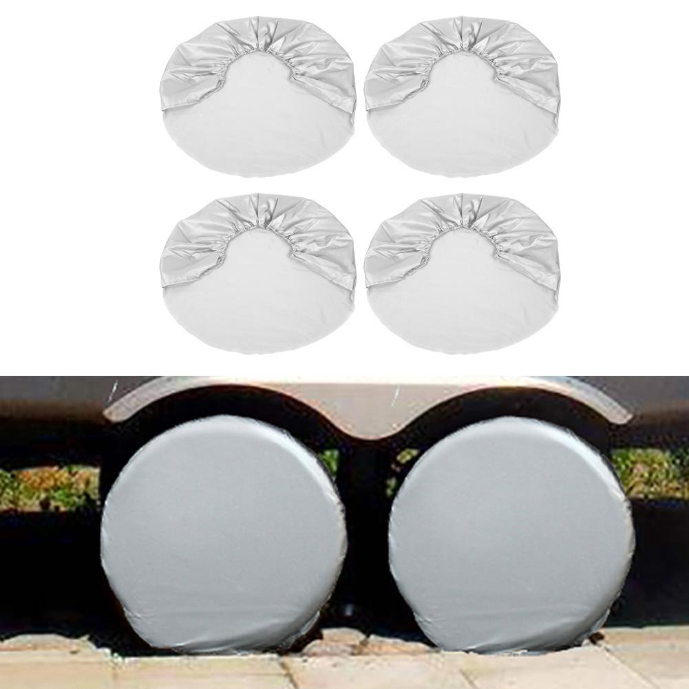 4Pcs 27"29" Wheel Tire Tyre Silver Protection Cover for Car Jeep RV SUV Truck Trailer