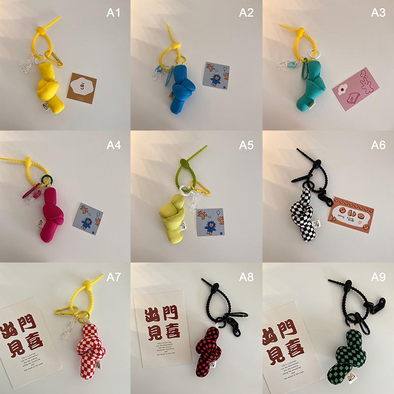 Hand Strap Silicone Print Pendant Grid Mobile Phone Case Keychain Bag Gifts