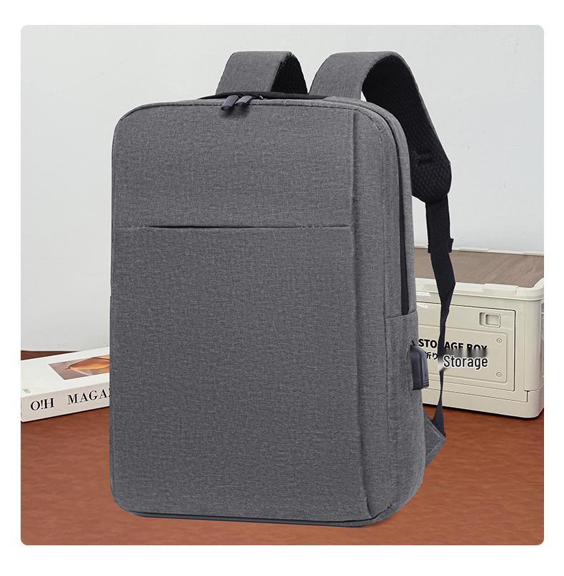 

Men s USB Multifunctional Laptop Backpack with Printed Logo - Casual Double Shoulder School Bag