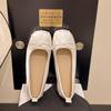 Retro Bow Flat Single Shoes Women's Spring and Autumn 2025 New Square Head Shallow Mouth One Pedal Grandma Doudou Shoes