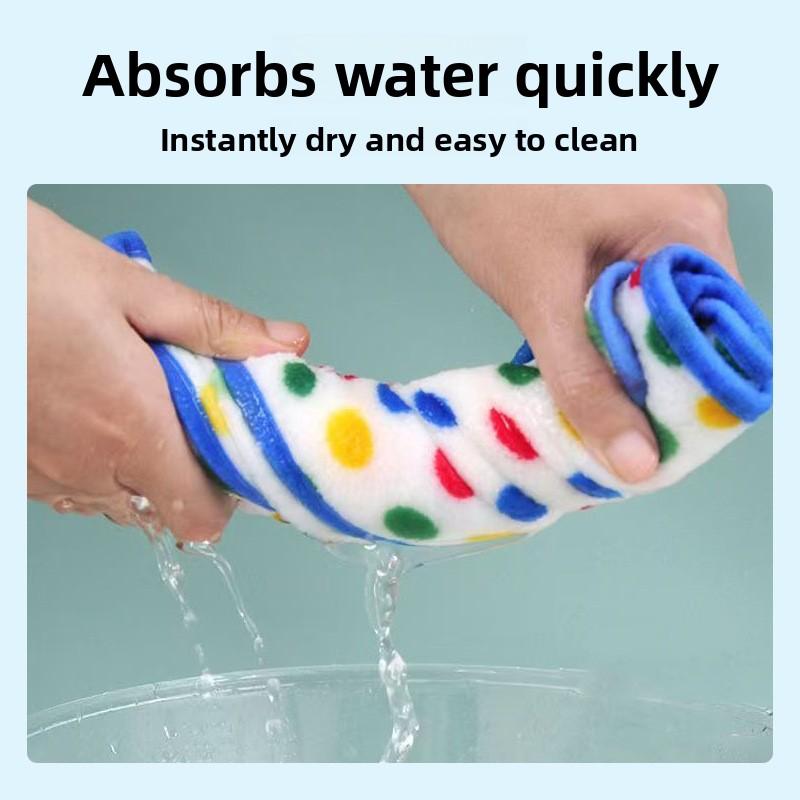 Kitchen Thickened Absorbent Lock Edge Striped Household Non Stick Oil Scouring Pad
