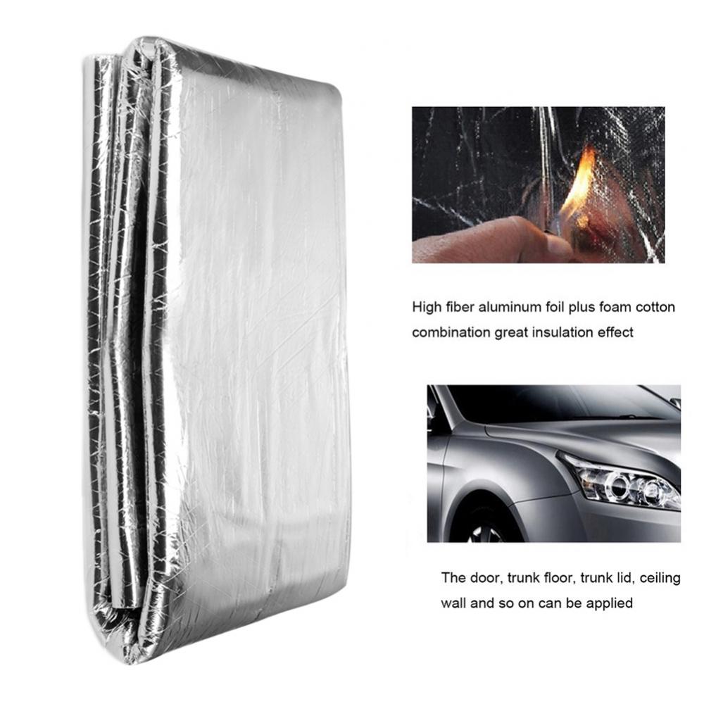 Car Hood Engine Insulation Cotton Hood Engine Firewall Heat Mat Sound Insulation Deadening High Fiber Aluminum Foil Sticker