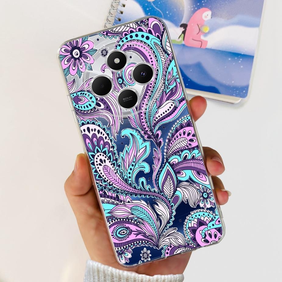 For Xiaomi Redmi 14C Case Cute Cat Butterfly Painted Cover Clear Silicone Soft TPU Phone Case For Xiaomi Redmi 14C Redmi14C Bags