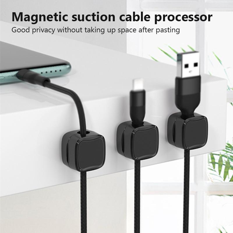 6PCS Magnetic Cable Clips Wire Organizer Adjustable Cord Holder Under Desk Cable Management Wire Keeper Cable Organiser Holder
