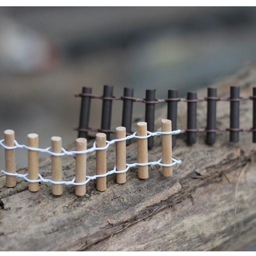 Handmade Wood Fence Palisade Miniature Fairy Garden Home Houses Decoration Mini Craft Micro Landscaping Decor DIY Accessories