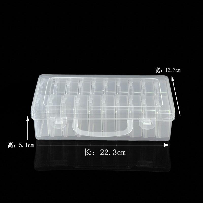 Set Box (20) Transparent Storage Box Handmade Rice Beads Diamond Painting Sealed Storage Box Independent Grid Plastic Box