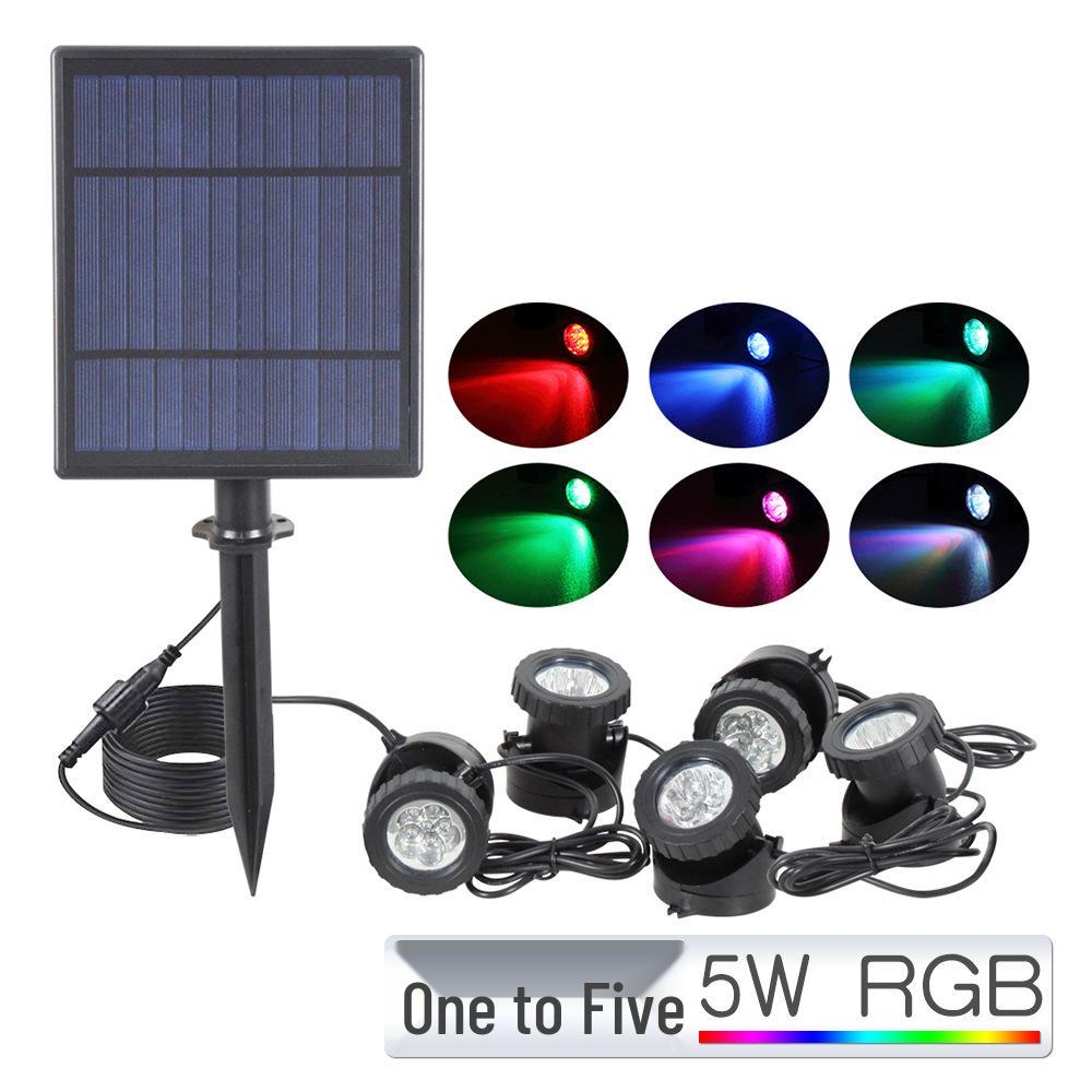 

Подводный RGB Солнечный Садовый Светильник для Бассейна, Газона, Альпинария и Двора