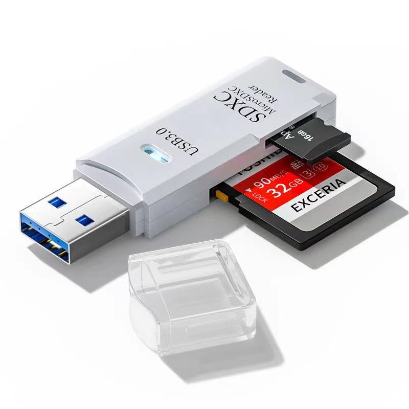 

Micro Tf Sd Usb 3.0 Card Reader 2 In 1 For Pc Laptop White