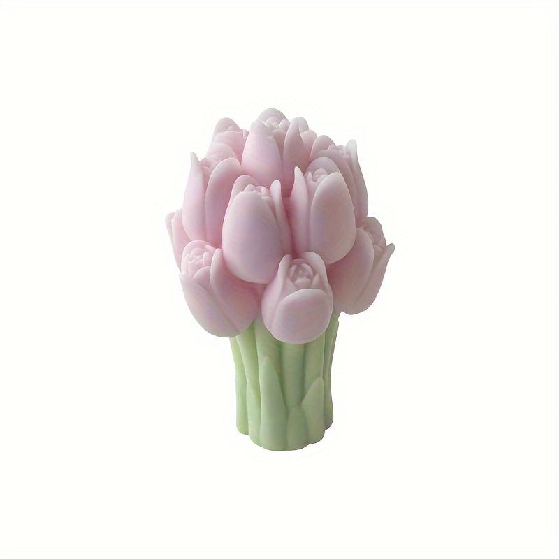 Tulip Bouquet Silicone Mold Suitable for DIY Aromatic Candle, Plaster and Resin Decoration, Flower Theme Irregular Shape Handmad