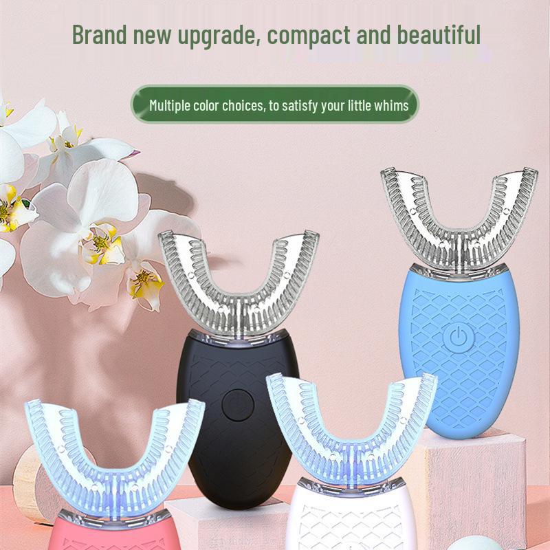 U-Shape Automatic Electric Toothbrush: Hands-Free, Waterproof, Rechargeable Massager for Adults