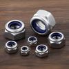10Pcs 304 Stainless Steel Nylon Insert Lock Nuts, Metric Hex Self Locking Anti-Vibration Nuts For Furniture Machinery Repair Hardware