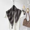Vintage Tassel Small Square Scarf Women Thin Cotton Headscarf For Spring Summer