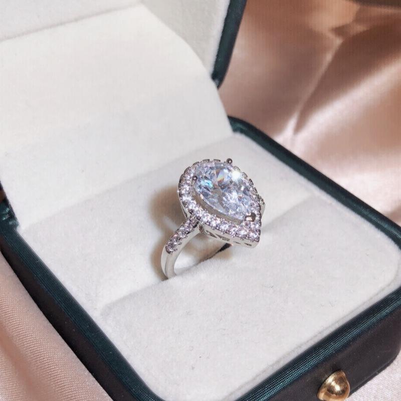 

Модное трендовое кольцо с цирконом в форме груши, женские ювелирные изделия, ювелирные изделия No. 8