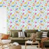 Wallpaper Colorful dinosaurs cacti rainbows for living room and bedroom 50x1000