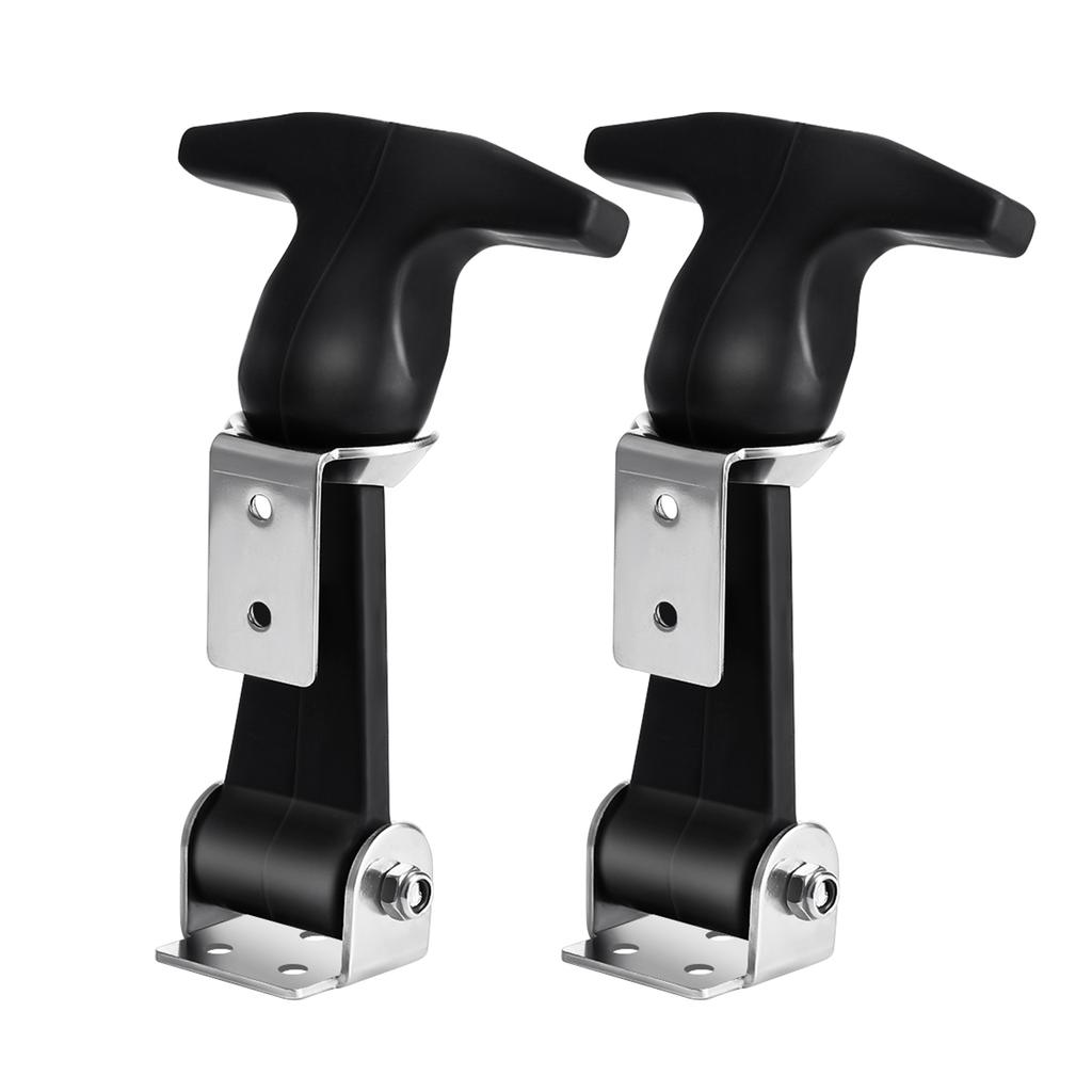 2 Stück T-Griff Riegel Haken Gebogener T-Griff Edelstahl Gummi Riegel Ziehwerkzeug Werkzeugkasten Kühlbox Türfang Haken Haubenbeschläge LKW