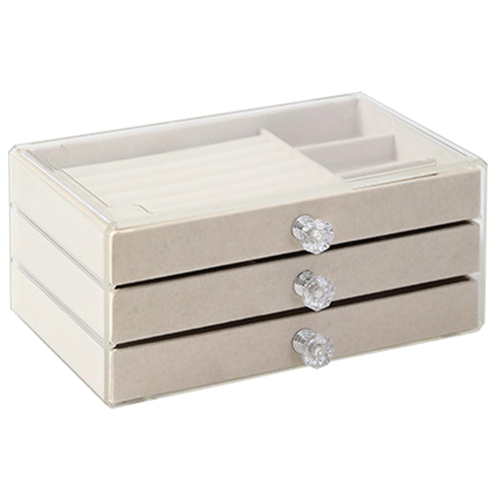 

Многоярусная подставка для украшений, держатель для ювелирных изделий, шкатулка для хранения украшений, прозрачный органайзер с ящиками для ожерелий/серег белый