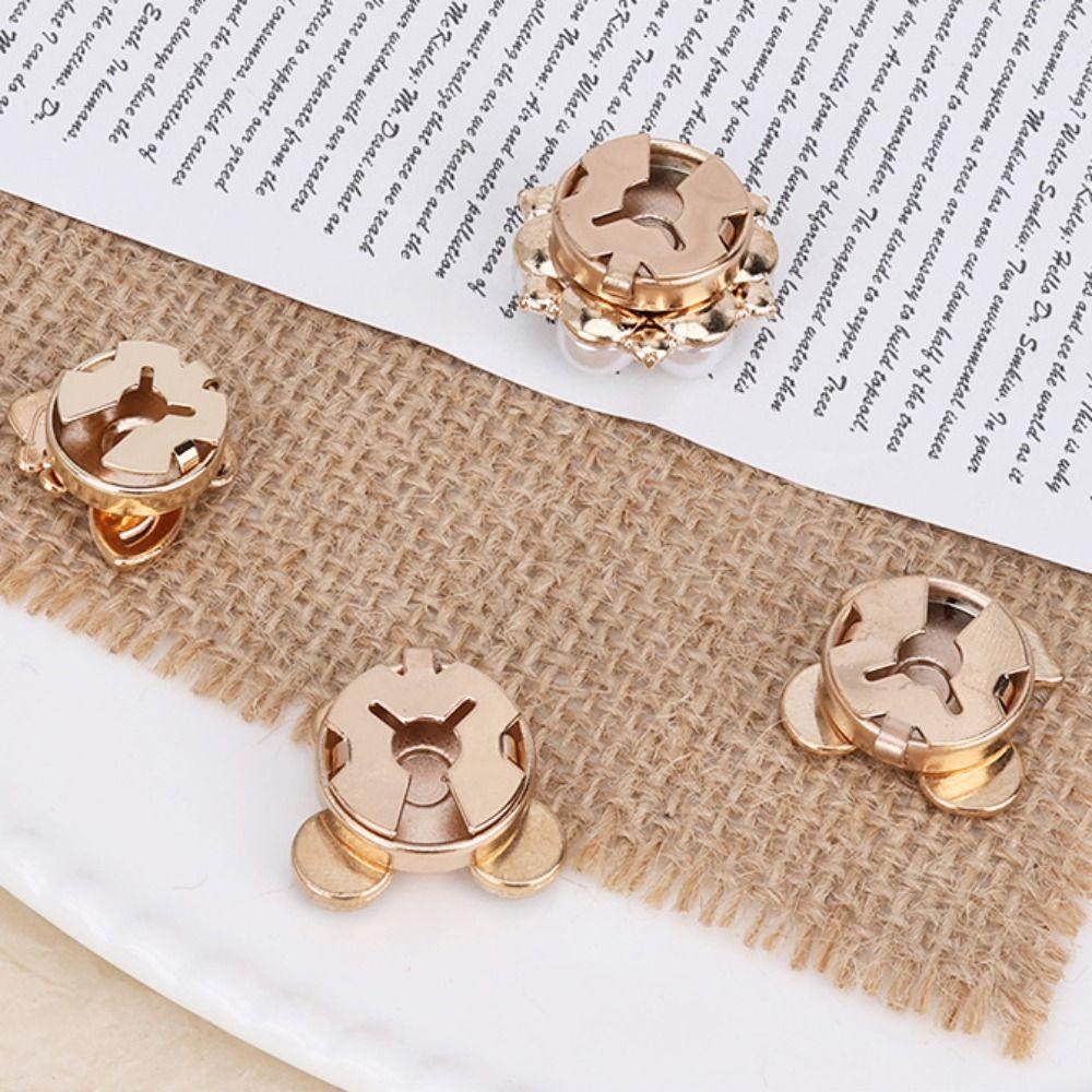 3 PCS Alloy Pearl Flower Button Covers DIY Accessories Flower Cufflinksble  For Men Women Clothing