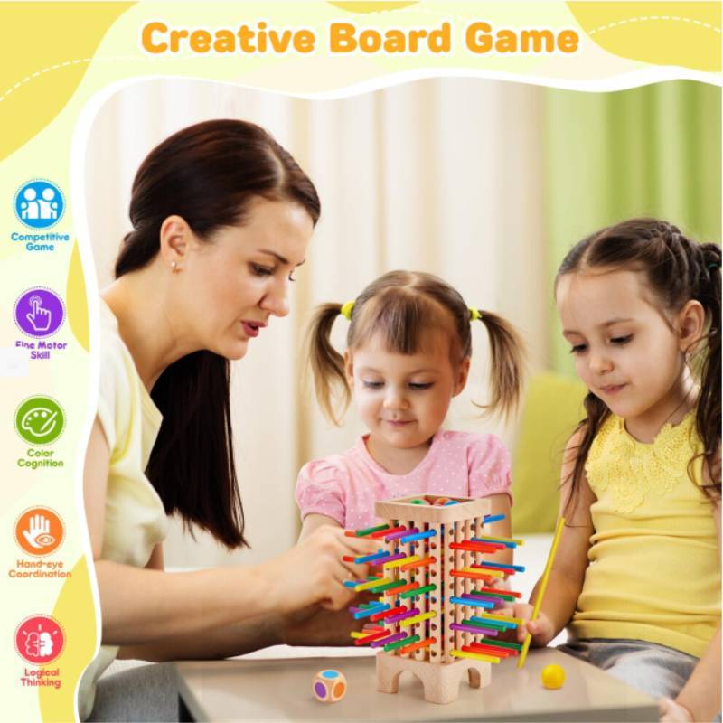 Wooden Puzzle And Dice Set For Kids Educational Activities And Brain Training