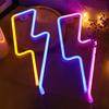 Neon Sign Lightning Bolt Neon Light Sign for Wall Decor USB Powered Pink Led Lightning Bolt Neon Signs for Bar Party Christmas