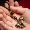Yousheng Keychain Pendant Brass Horse Charm Car Key Chain with Hand-Braided Cord Beadwork Immediate Success Bag Charm Car Ornament