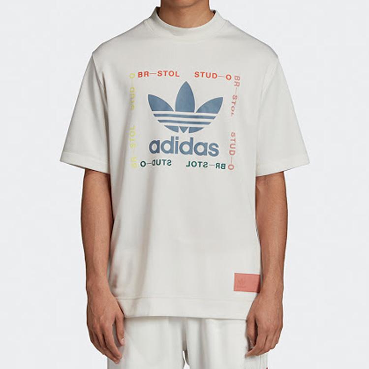 Adidas Originals Bristol Tee Shirt With Trefoil Logo Men Tops White DY3254