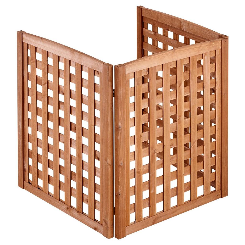 Wooden Privacy Fence, 810 X 960 Mm Air Conditioner Fence, 3 Panel Solid Outdoor Wood Privacy Screen with Adjustable Angle, Hinge-Reinforced Structure,