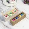 White Cardboard Flip-top Macaron Box with Window